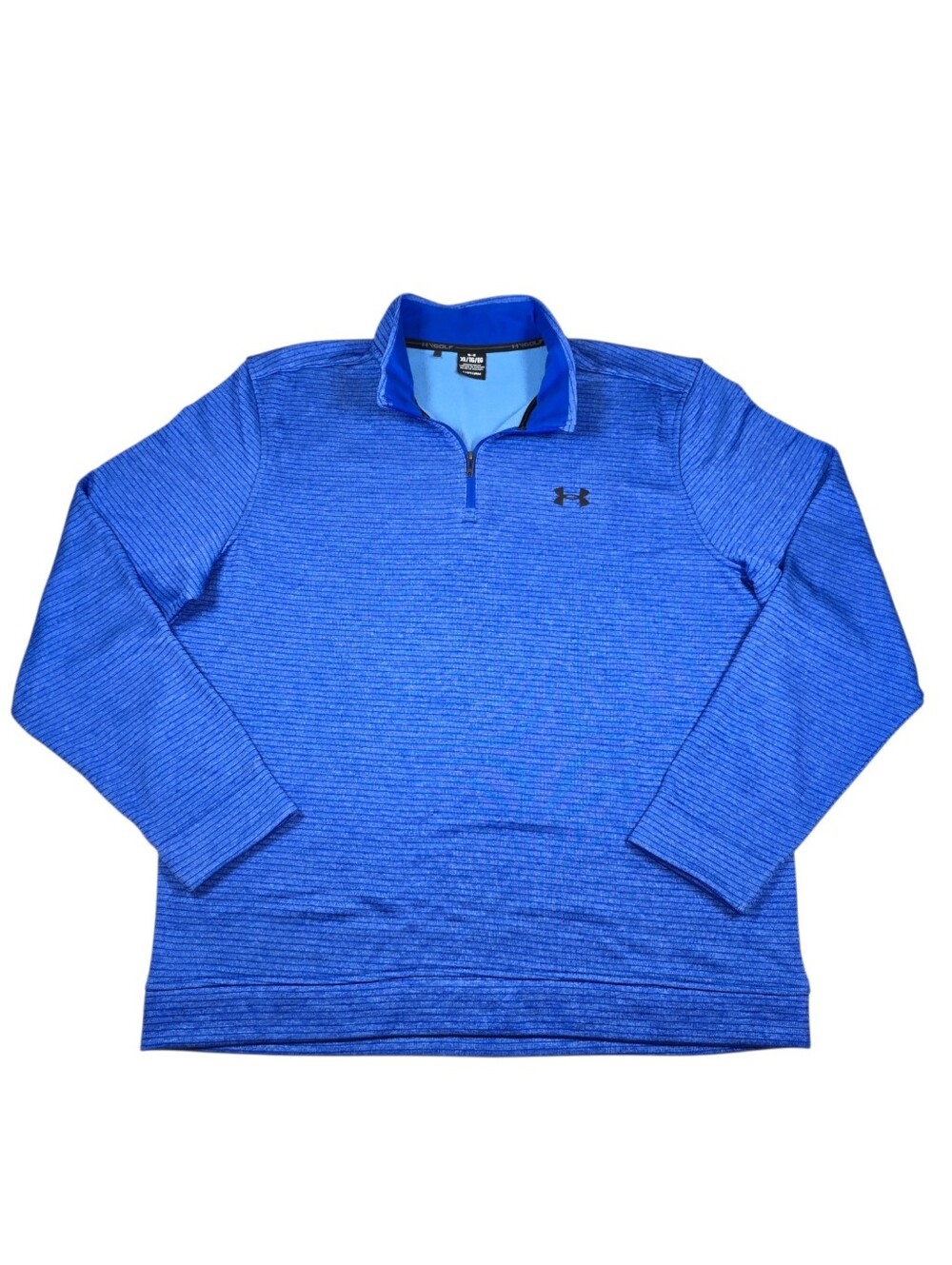 Under Armor UA Golf Storm Men's 1/4 Zip Blue Striped Pullover Sweatshirt, Sz XL